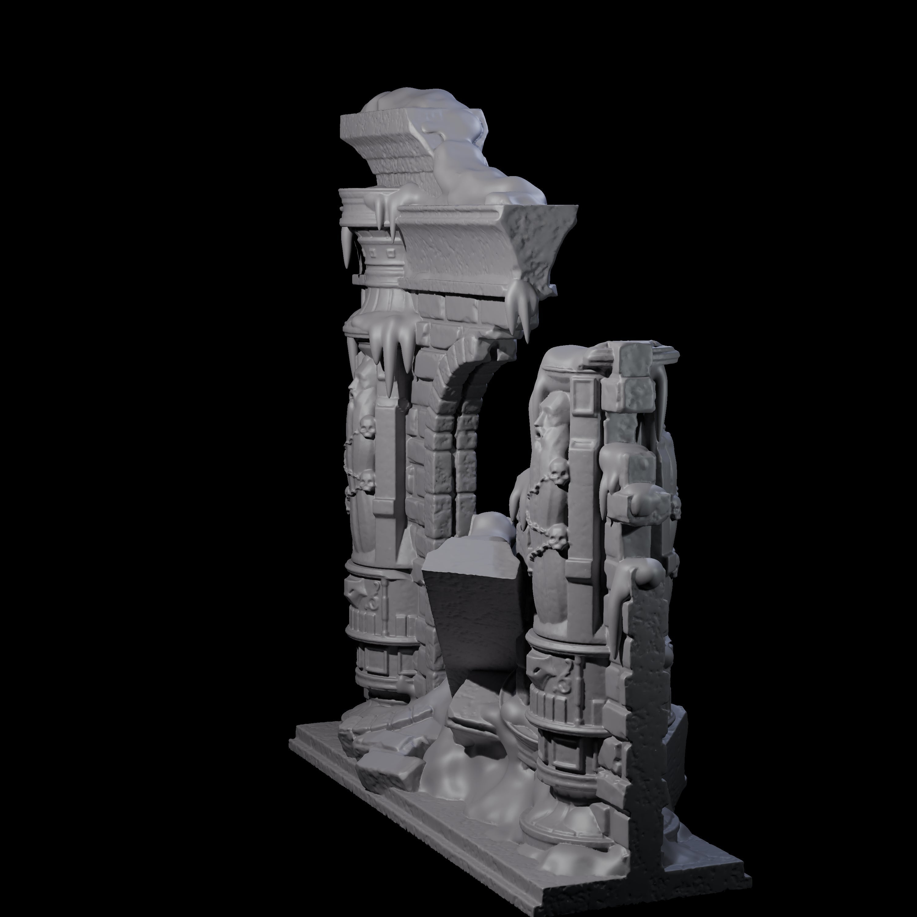 Ruined Frost Giant Temple Wall C Miniature for Dungeons and Dragons, Pathfinder or other TTRPGs