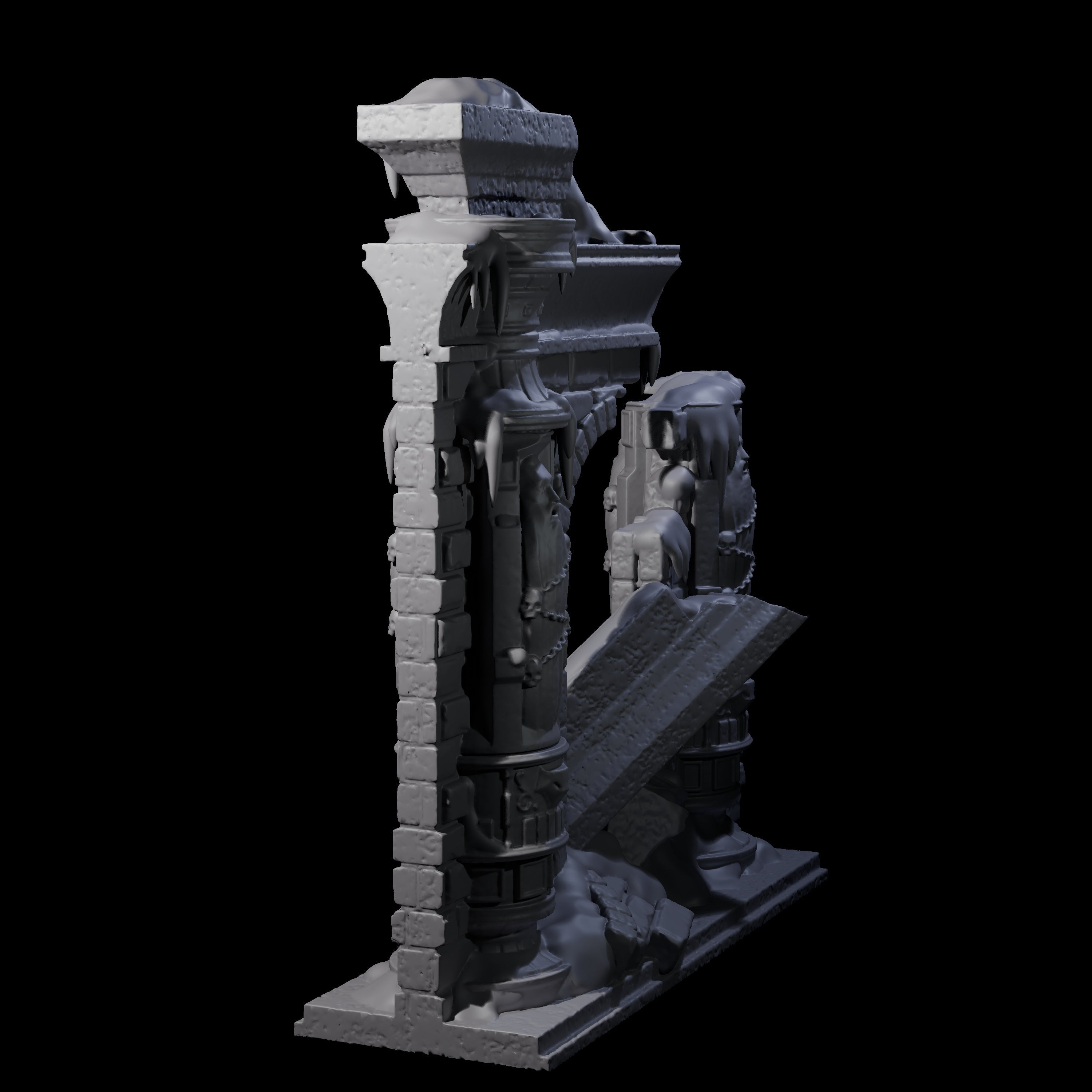 Ruined Frost Giant Temple Wall C Miniature for Dungeons and Dragons, Pathfinder or other TTRPGs