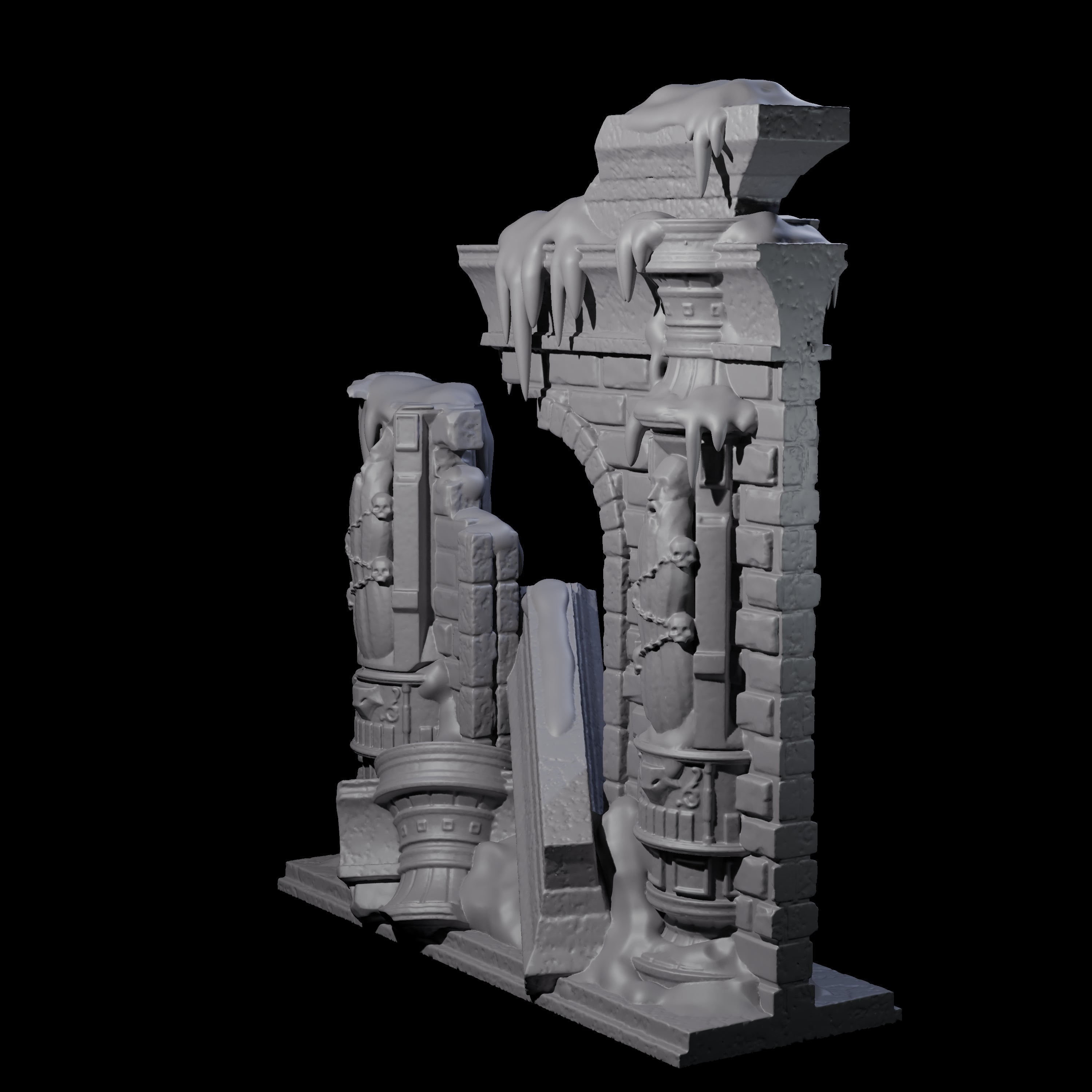 Ruined Frost Giant Temple Wall C Miniature for Dungeons and Dragons, Pathfinder or other TTRPGs