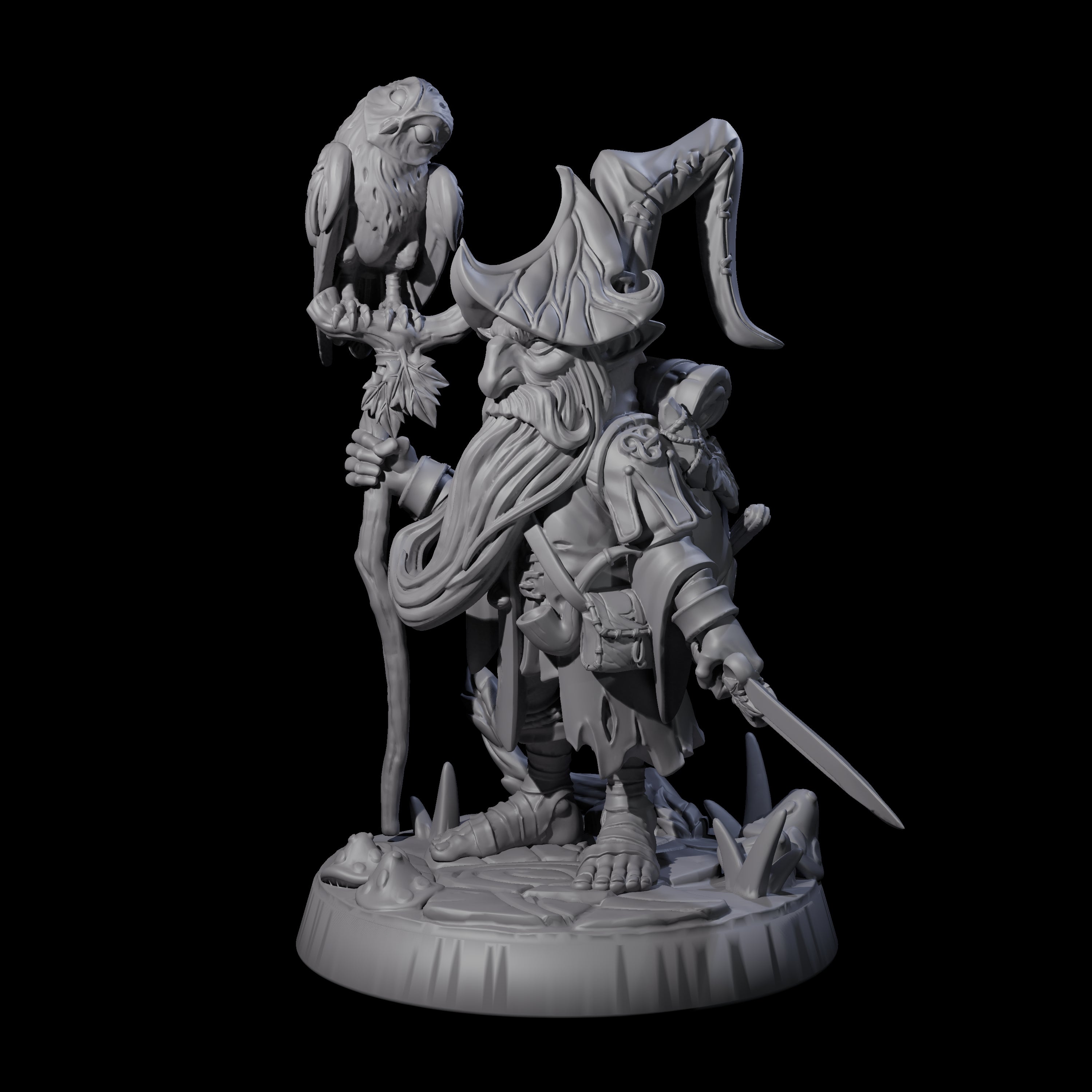 Salty Forest Halfling Wizard Miniature for Dungeons and Dragons, Pathfinder or other TTRPGs