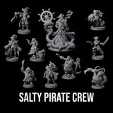 Salty Pirate Crew Miniature for Dungeons and Dragons, Pathfinder or other TTRPGs