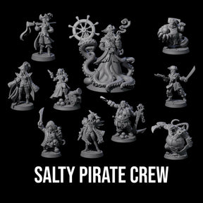 Salty Pirate Crew Miniature for Dungeons and Dragons, Pathfinder or other TTRPGs