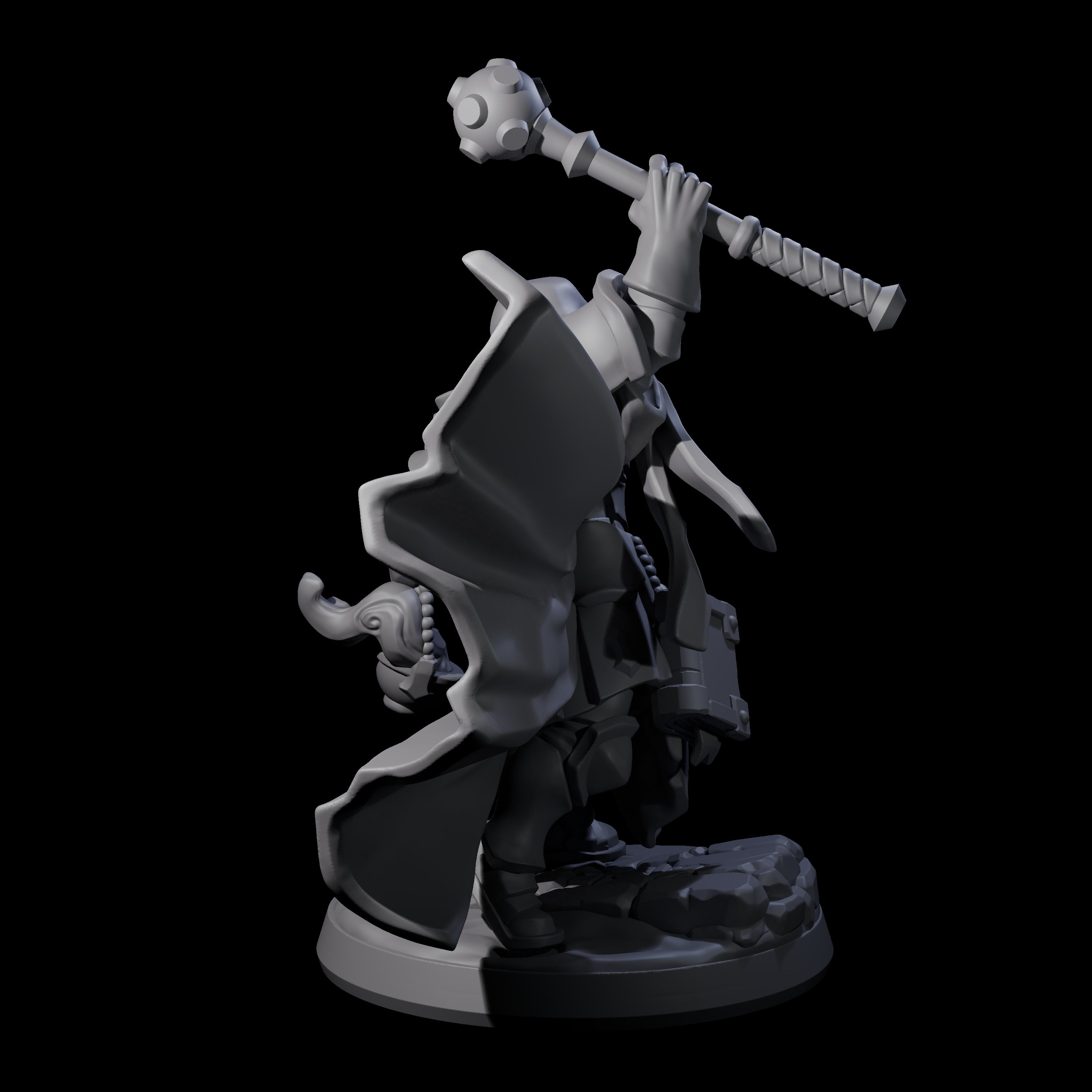 Saluting Warrior Priest Miniature for Dungeons and Dragons, Pathfinder or other TTRPGs