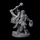Saluting Warrior Priest Miniature for Dungeons and Dragons, Pathfinder or other TTRPGs