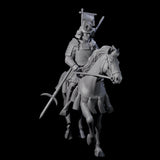Samuari Flag Bearer on Horseback Miniature for Dungeons and Dragons, Pathfinder or other TTRPGs