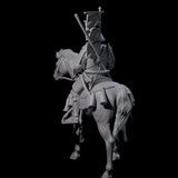 Samuari Flag Bearer on Horseback Miniature for Dungeons and Dragons, Pathfinder or other TTRPGs