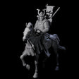 Samuari Flag Bearer on Horseback Miniature for Dungeons and Dragons, Pathfinder or other TTRPGs