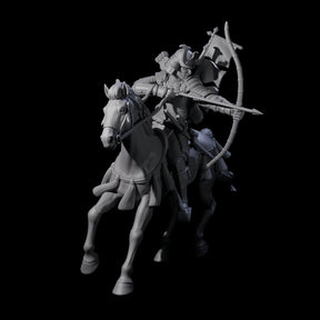 Samuari on Horseback Firing Arrow Miniature for Dungeons and Dragons, Pathfinder or other TTRPGs