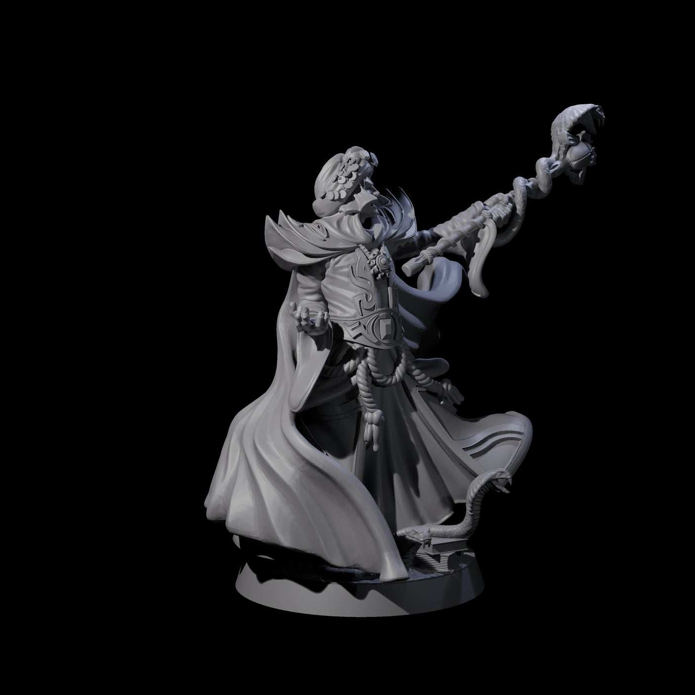 Sand Staff Court Magician Miniature for Dungeons and Dragons, Pathfinder or other TTRPGs