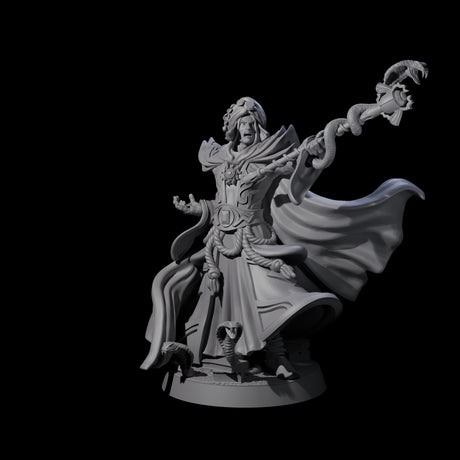 Sand Staff Court Magician Miniature for Dungeons and Dragons, Pathfinder or other TTRPGs