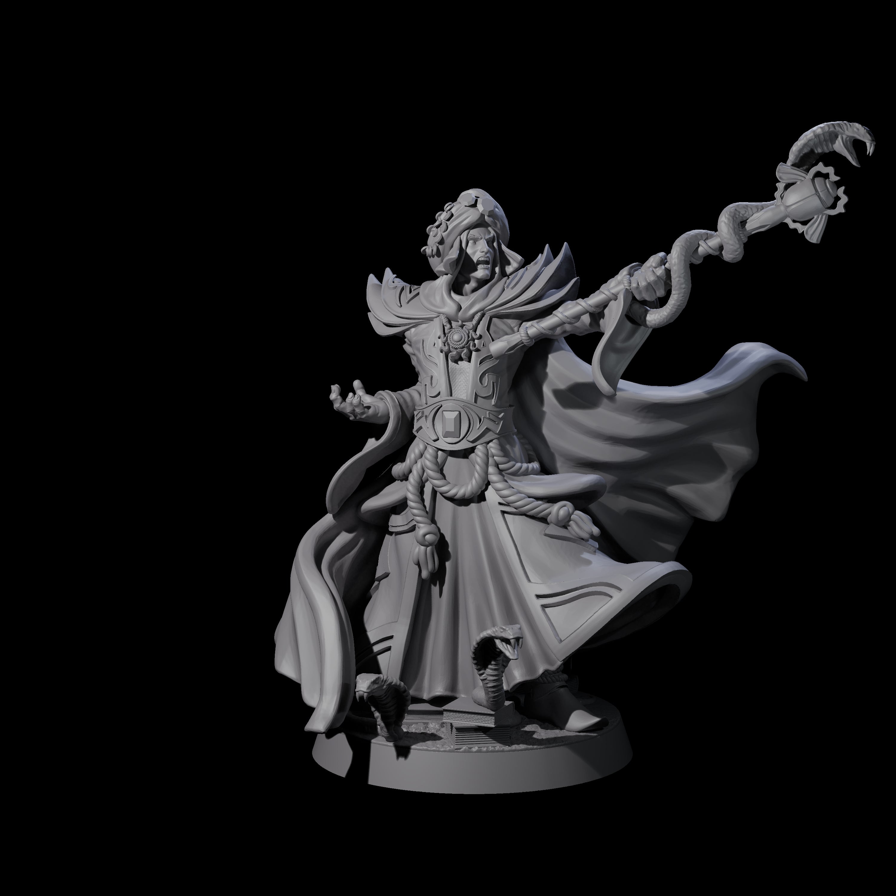 Sand Staff Court Magician Miniature for Dungeons and Dragons, Pathfinder or other TTRPGs