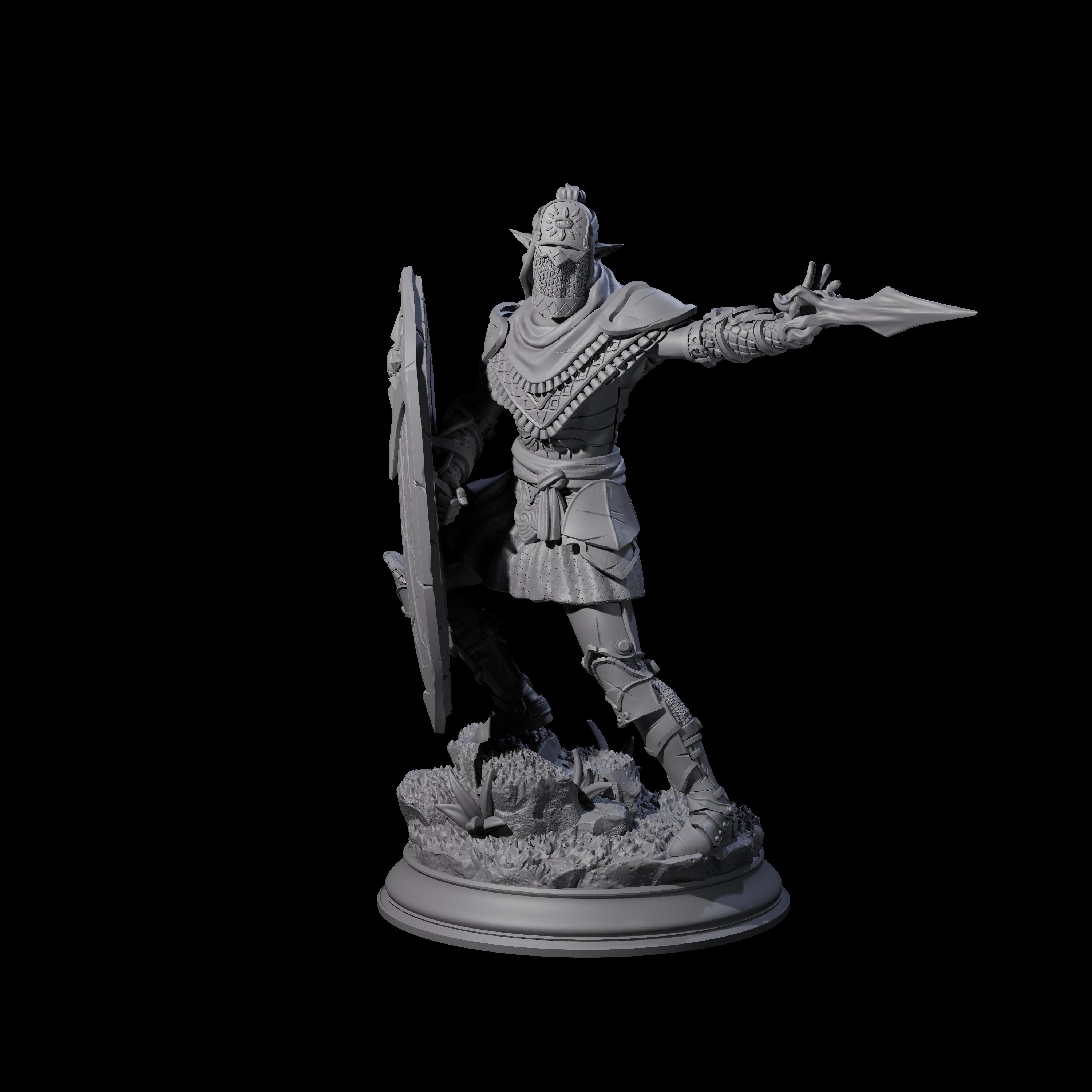 Sandy Elf Crusader Battlemage Miniature for Dungeons and Dragons, Pathfinder or other TTRPGs