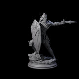 Sandy Elf Crusader Battlemage Miniature for Dungeons and Dragons, Pathfinder or other TTRPGs
