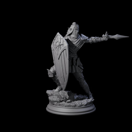 Sandy Elf Crusader Battlemage Miniature for Dungeons and Dragons, Pathfinder or other TTRPGs