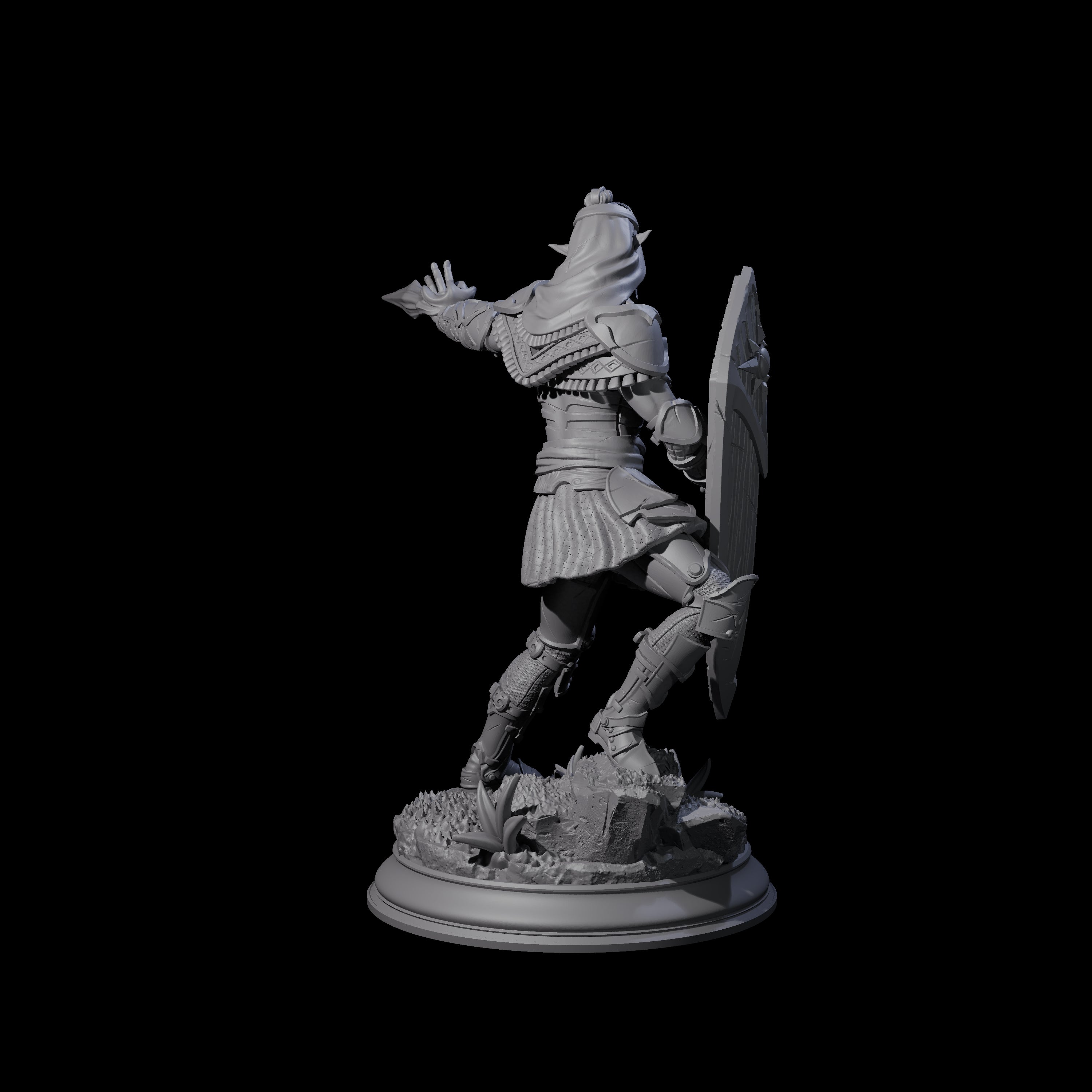 Sandy Elf Crusader Battlemage Miniature for Dungeons and Dragons, Pathfinder or other TTRPGs
