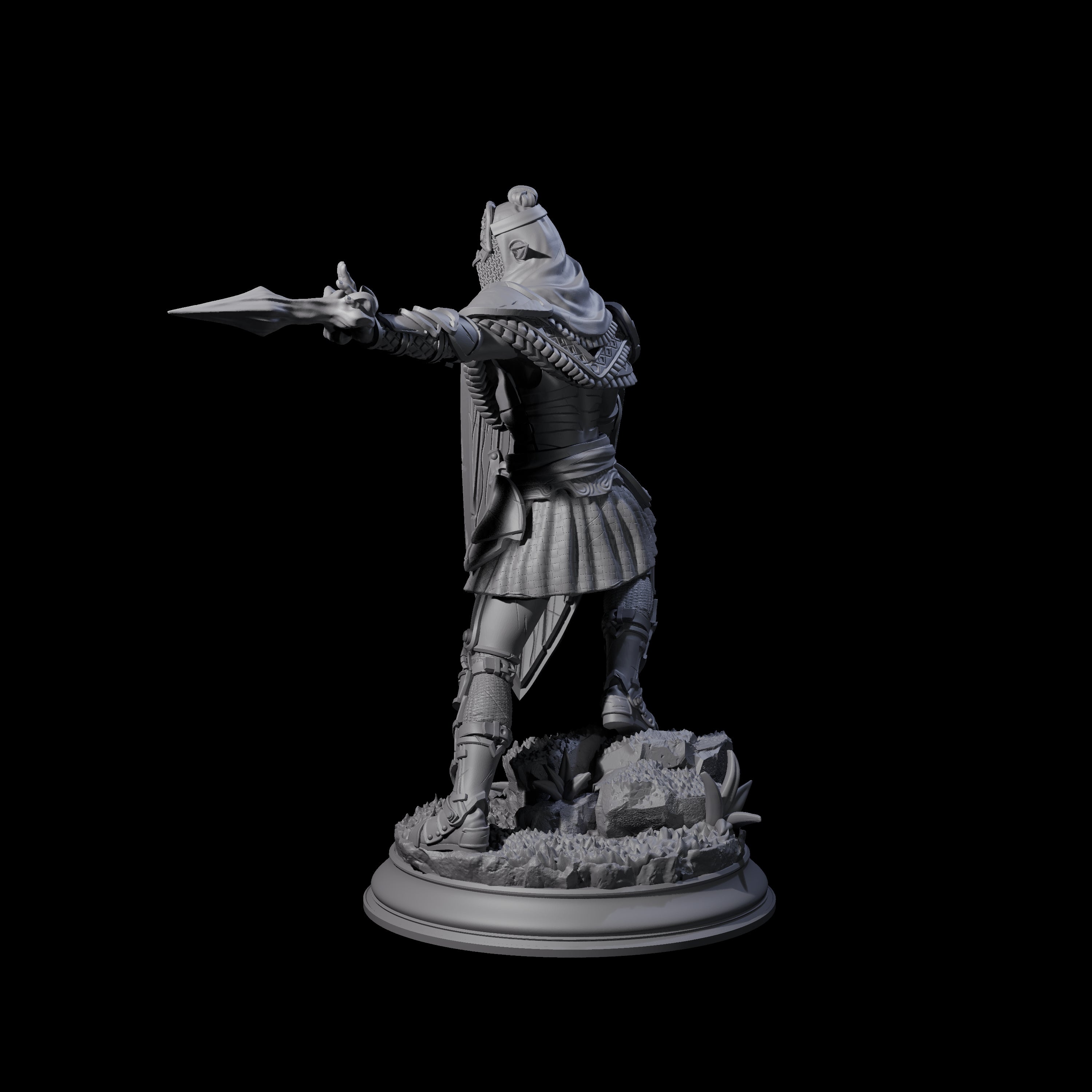 Sandy Elf Crusader Battlemage Miniature for Dungeons and Dragons, Pathfinder or other TTRPGs