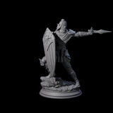 Sandy Elf Crusader Battlemage Miniature for Dungeons and Dragons, Pathfinder or other TTRPGs