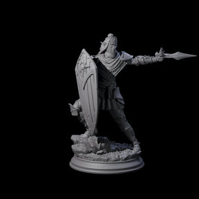 Sandy Elf Crusader Battlemage Miniature for Dungeons and Dragons, Pathfinder or other TTRPGs