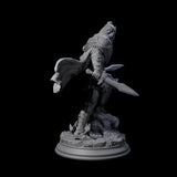 Sandy Elf Crusader Duelist Miniature for Dungeons and Dragons, Pathfinder or other TTRPGs