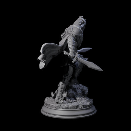 Sandy Elf Crusader Duelist Miniature for Dungeons and Dragons, Pathfinder or other TTRPGs