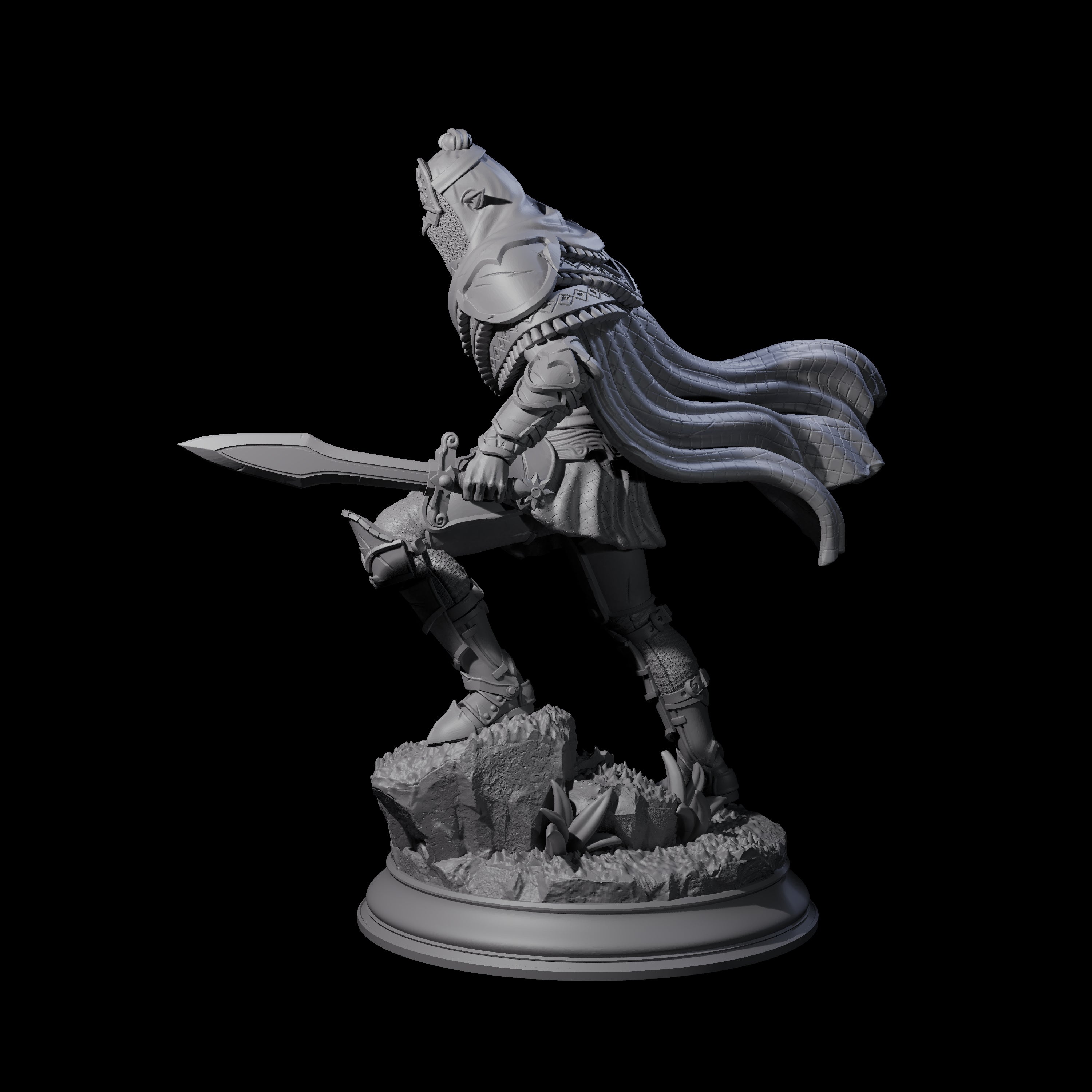 Sandy Elf Crusader Duelist Miniature for Dungeons and Dragons, Pathfinder or other TTRPGs
