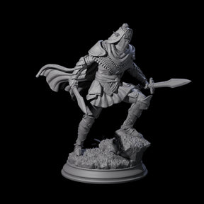 Sandy Elf Crusader Duelist Miniature for Dungeons and Dragons, Pathfinder or other TTRPGs