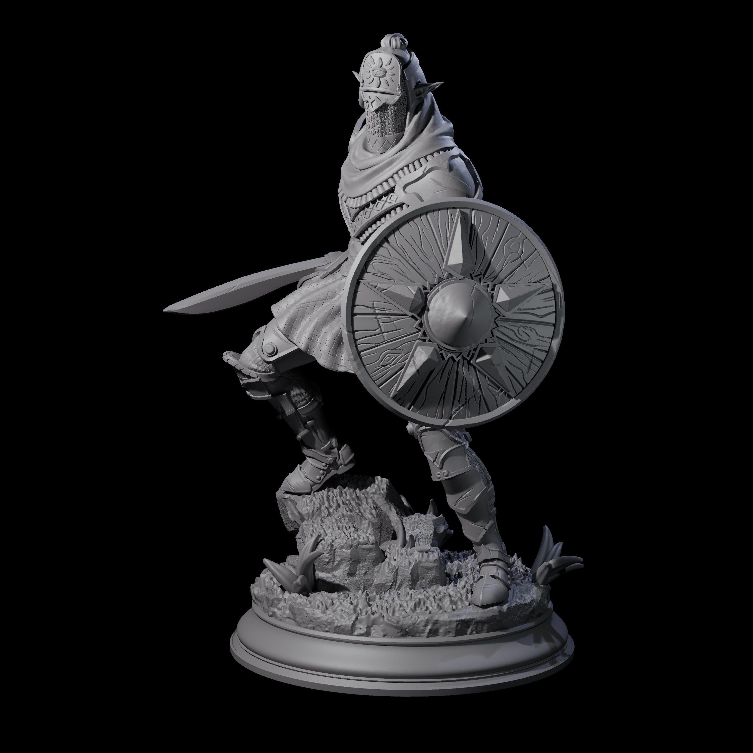 Sandy Elf Crusader Warrior Miniature for Dungeons and Dragons, Pathfinder or other TTRPGs