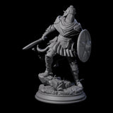 Sandy Elf Crusader Warrior Miniature for Dungeons and Dragons, Pathfinder or other TTRPGs