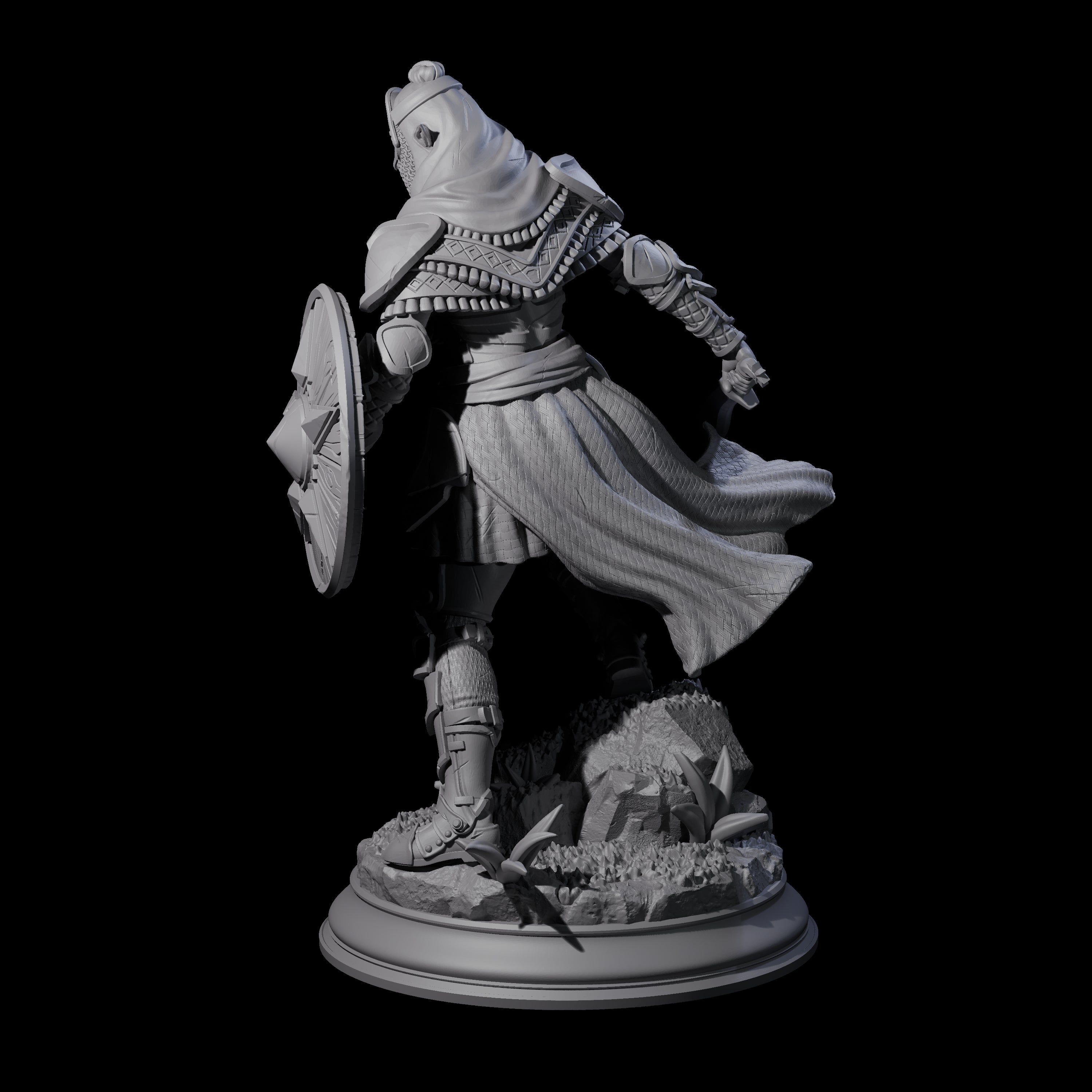 Sandy Elf Crusader Warrior Miniature for Dungeons and Dragons, Pathfinder or other TTRPGs