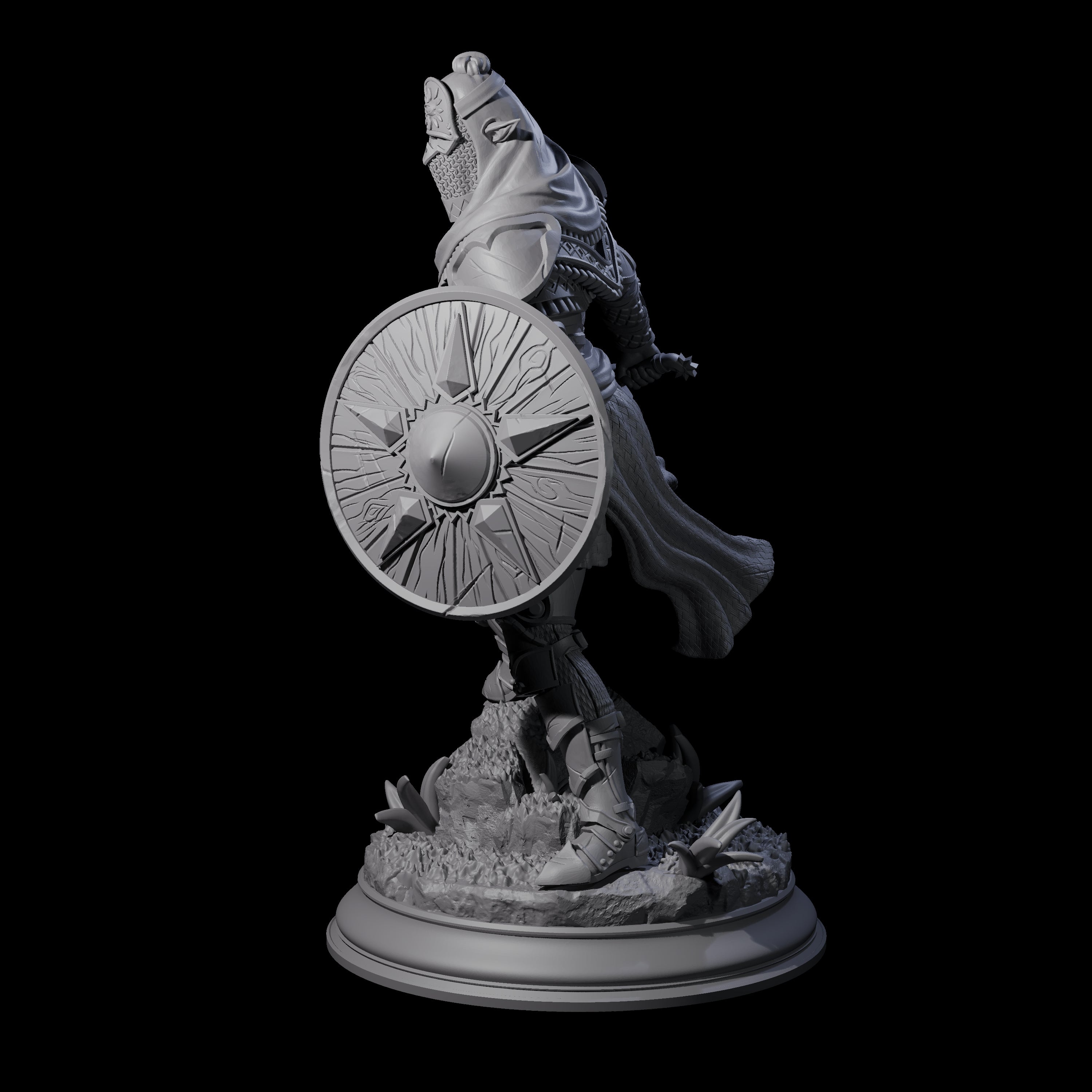 Sandy Elf Crusader Warrior Miniature for Dungeons and Dragons, Pathfinder or other TTRPGs