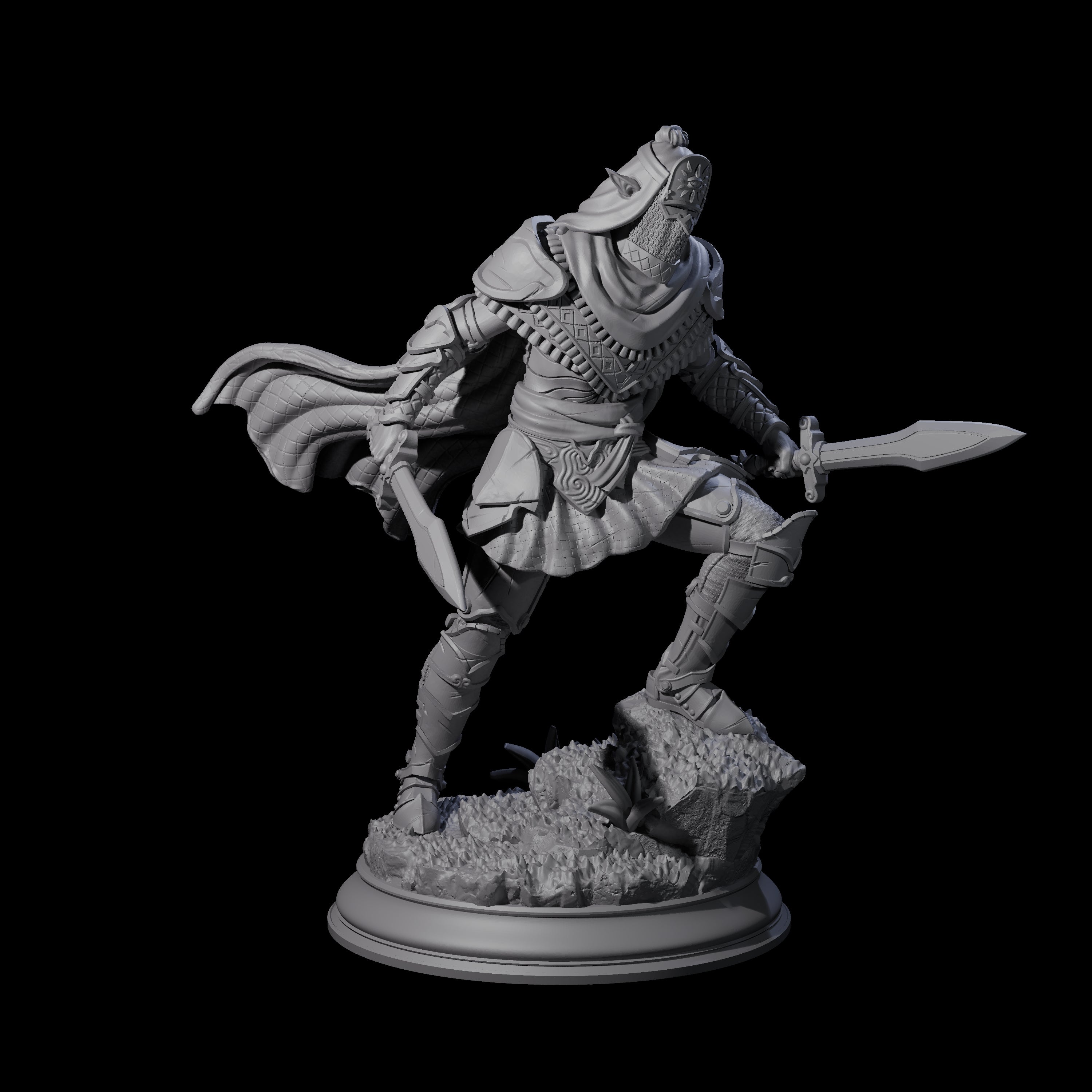 Sandy Elf Crusaders Miniature for Dungeons and Dragons, Pathfinder or other TTRPGs