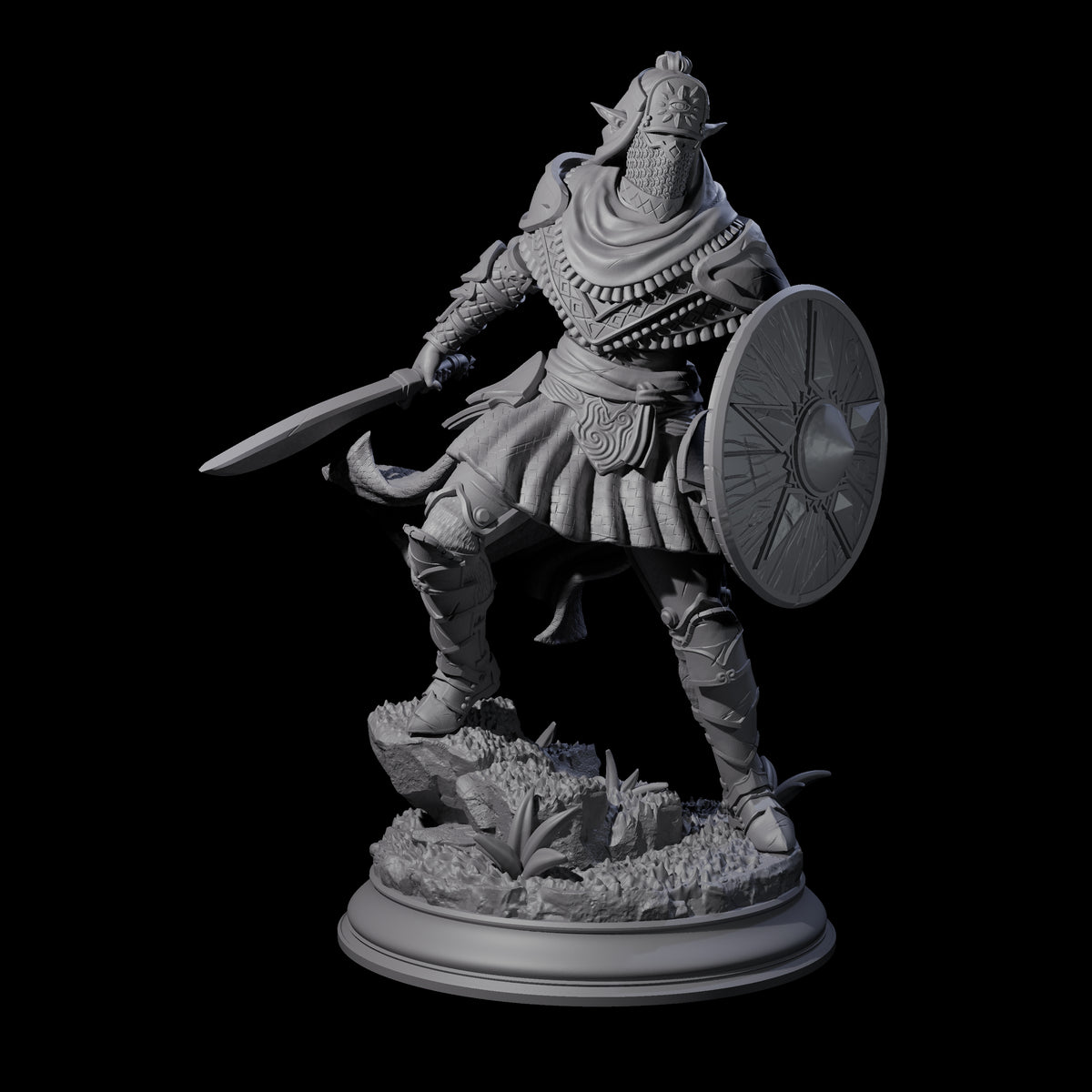 Sandy Elf Crusaders Miniature for Dungeons and Dragons, Pathfinder or other TTRPGs
