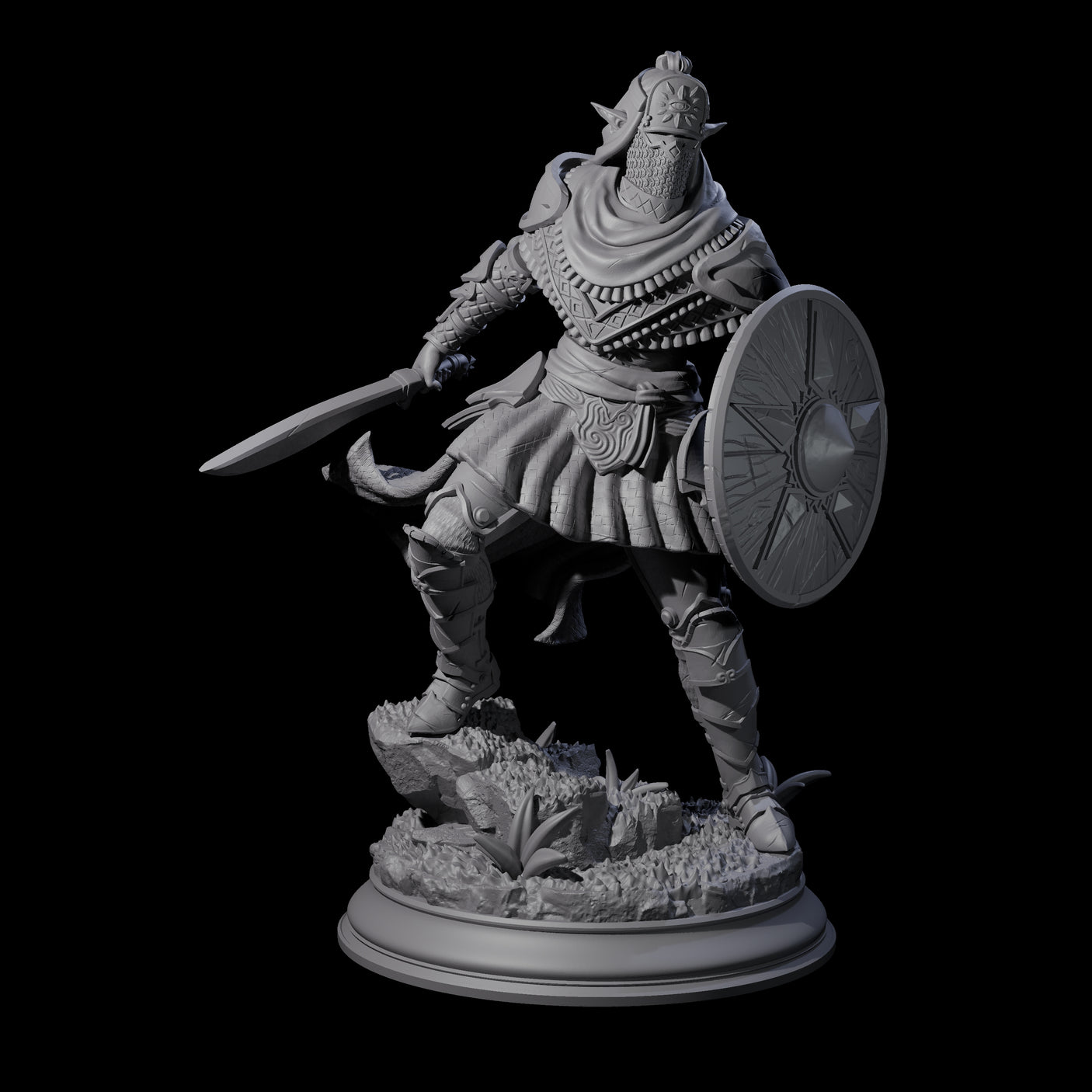 Sandy Elf Crusaders Miniature for Dungeons and Dragons, Pathfinder or other TTRPGs