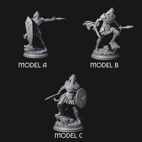 Sandy Elf Crusaders Miniature for Dungeons and Dragons, Pathfinder or other TTRPGs