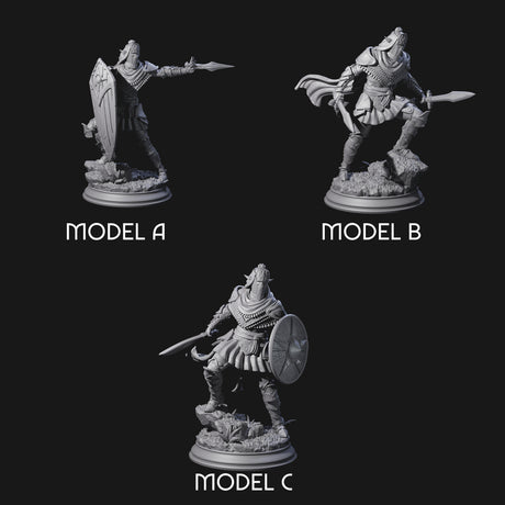 Sandy Elf Crusaders Miniature for Dungeons and Dragons, Pathfinder or other TTRPGs