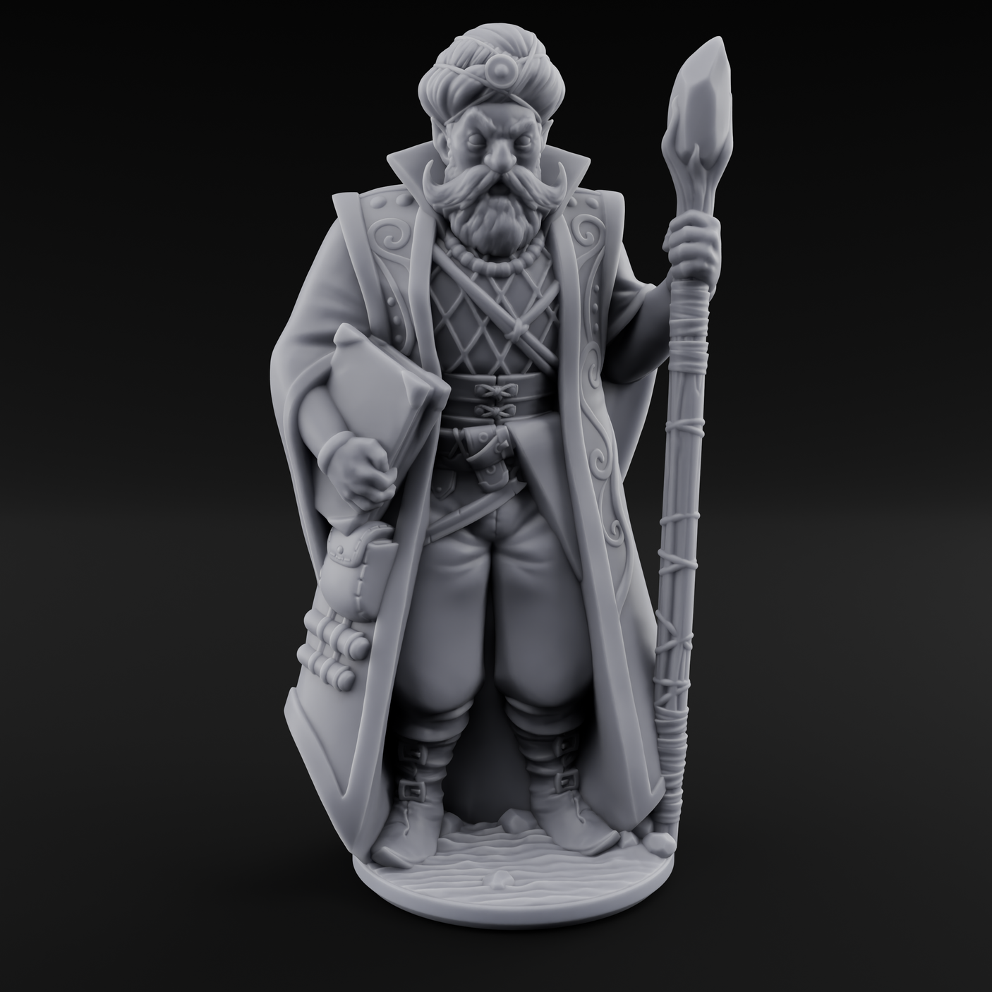 Sandy Human Mage Miniature for Dungeons and Dragons, Pathfinder or other TTRPGs