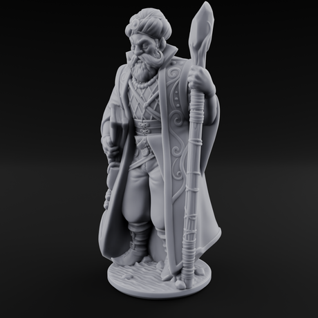 Sandy Human Mage Miniature for Dungeons and Dragons, Pathfinder or other TTRPGs