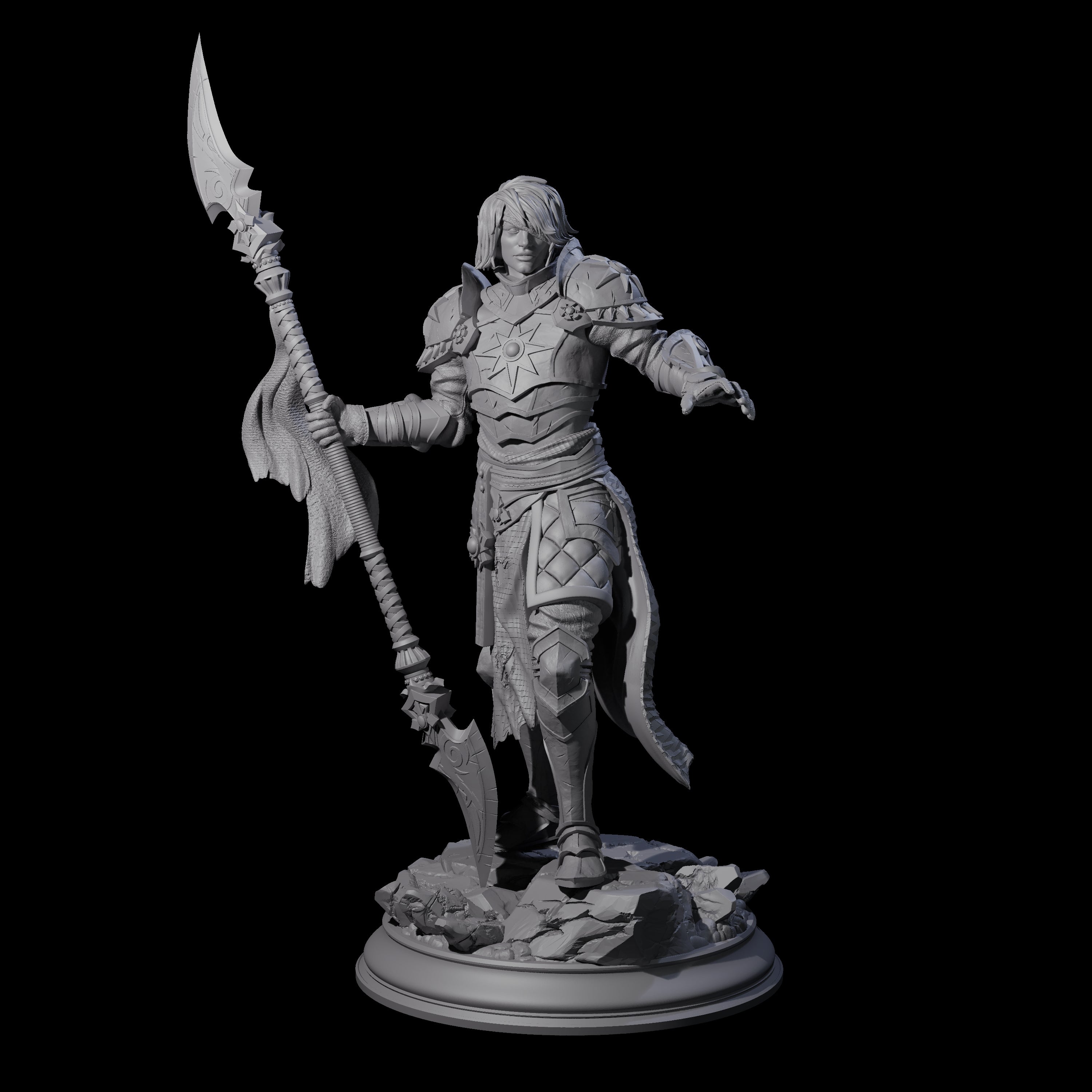 Sandy Mercenary Human Spearman Miniature for Dungeons and Dragons, Pathfinder or other TTRPGs