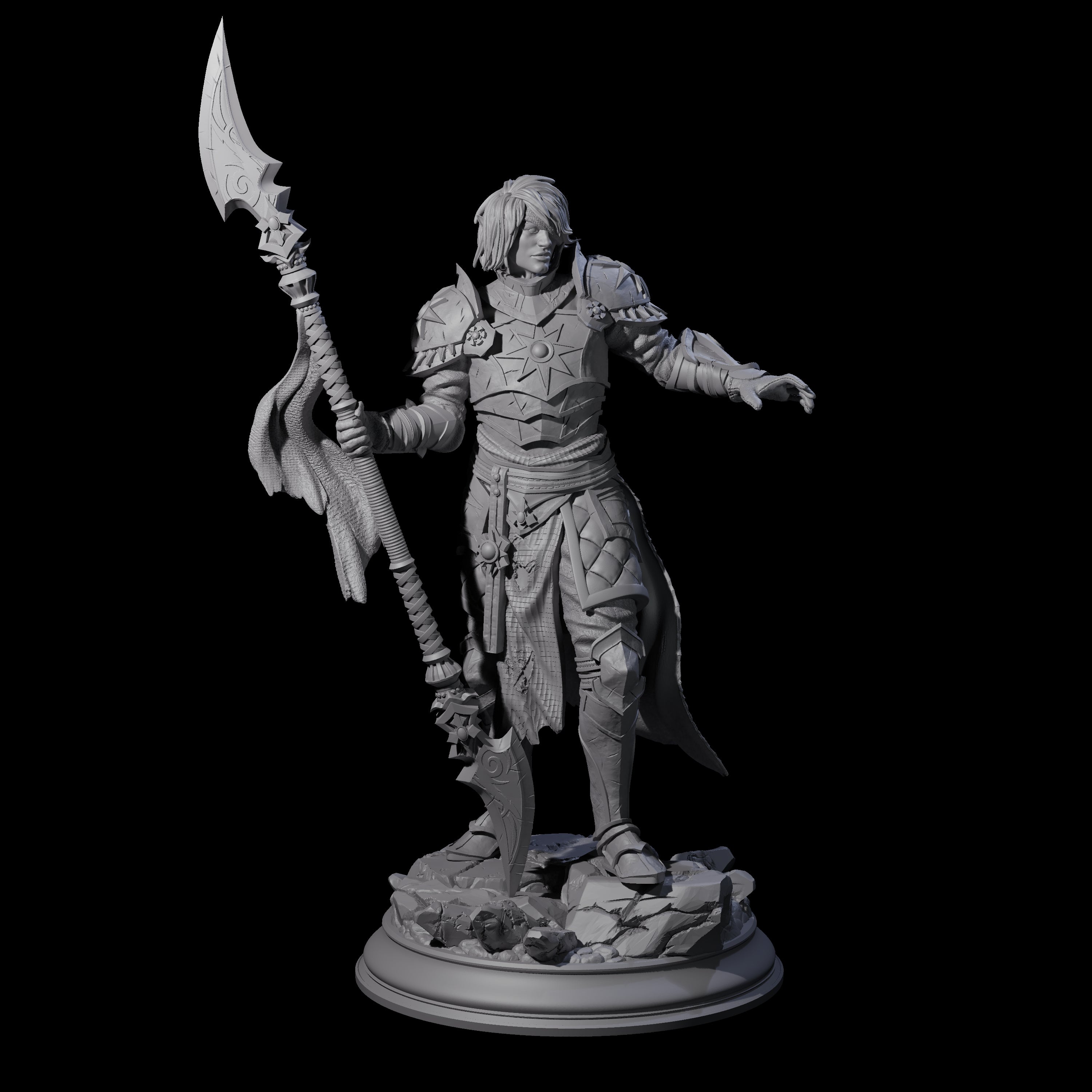 Sandy Mercenary Human Spearman Miniature for Dungeons and Dragons, Pathfinder or other TTRPGs