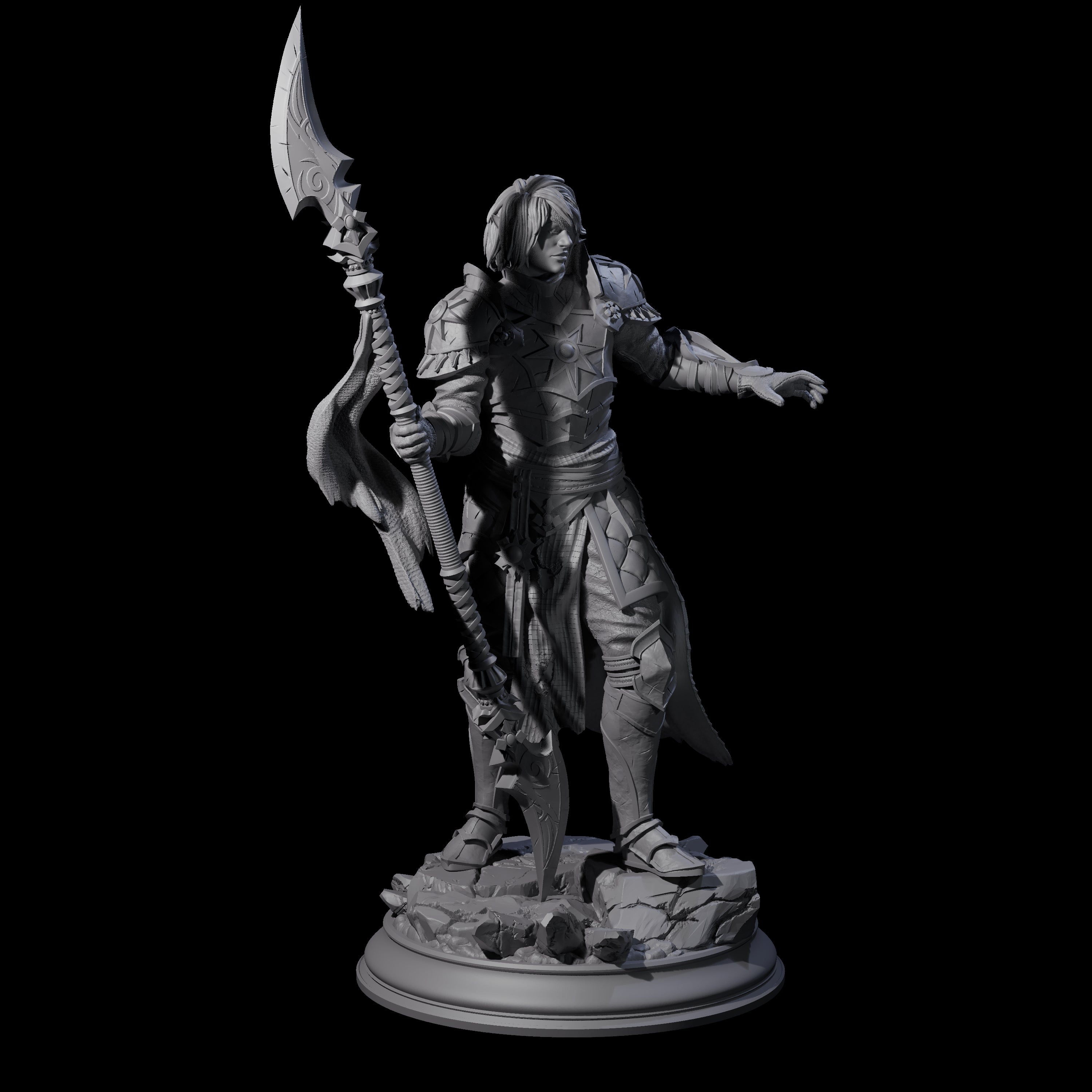 Sandy Mercenary Human Spearman Miniature for Dungeons and Dragons, Pathfinder or other TTRPGs