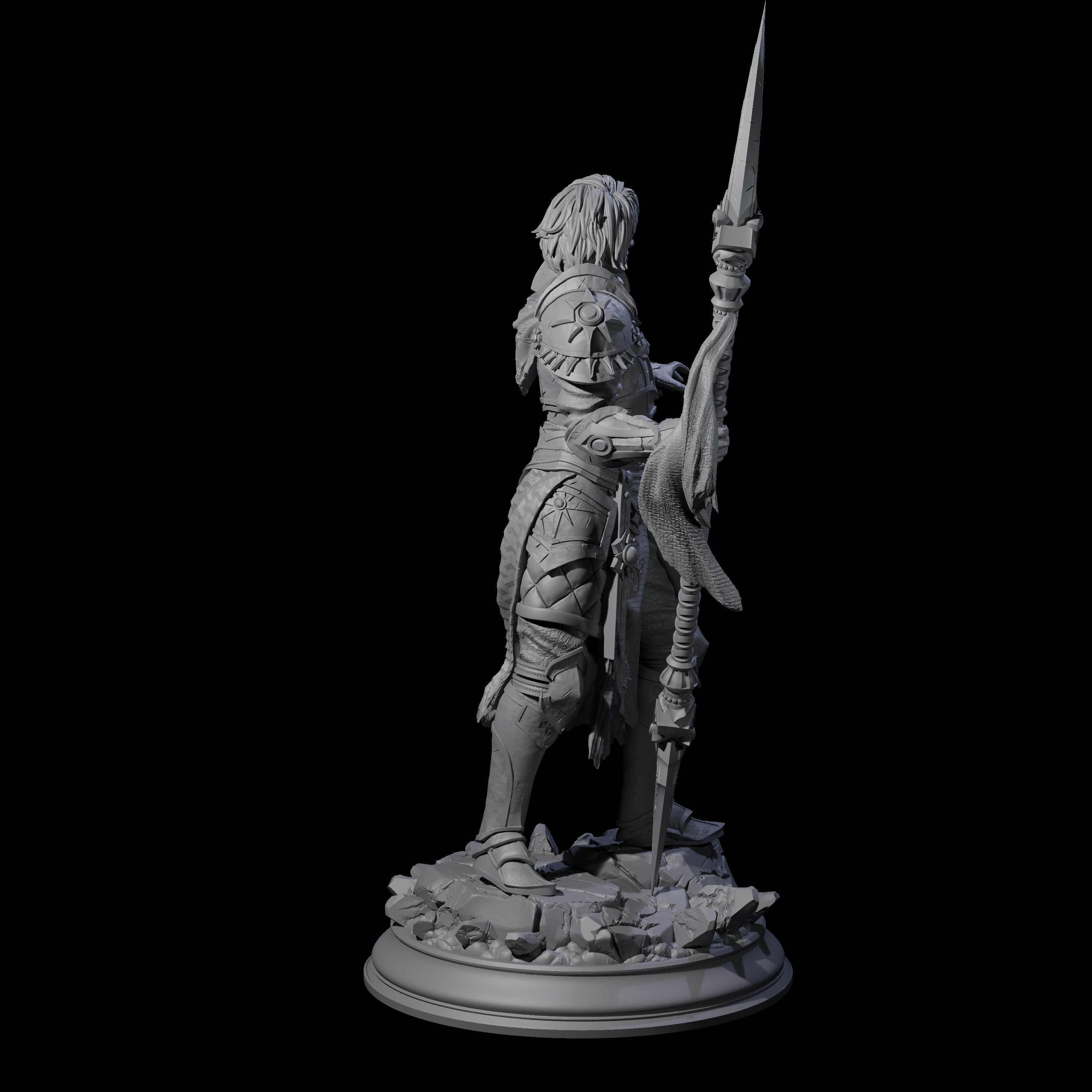 Sandy Mercenary Human Spearman Miniature for Dungeons and Dragons, Pathfinder or other TTRPGs