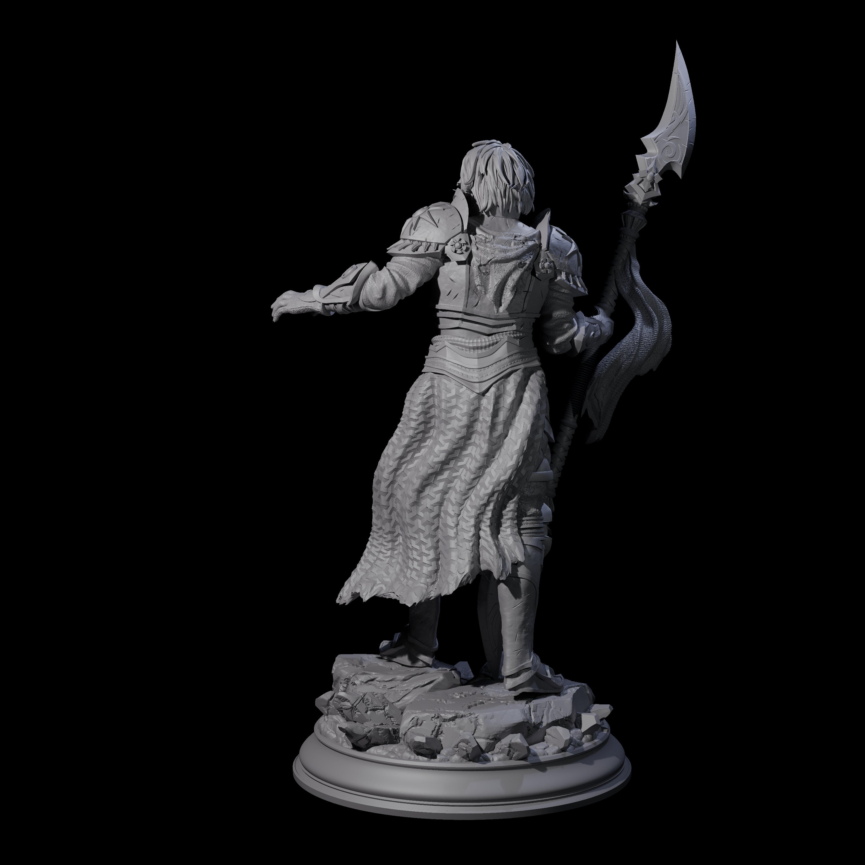 Sandy Mercenary Human Spearman Miniature for Dungeons and Dragons, Pathfinder or other TTRPGs