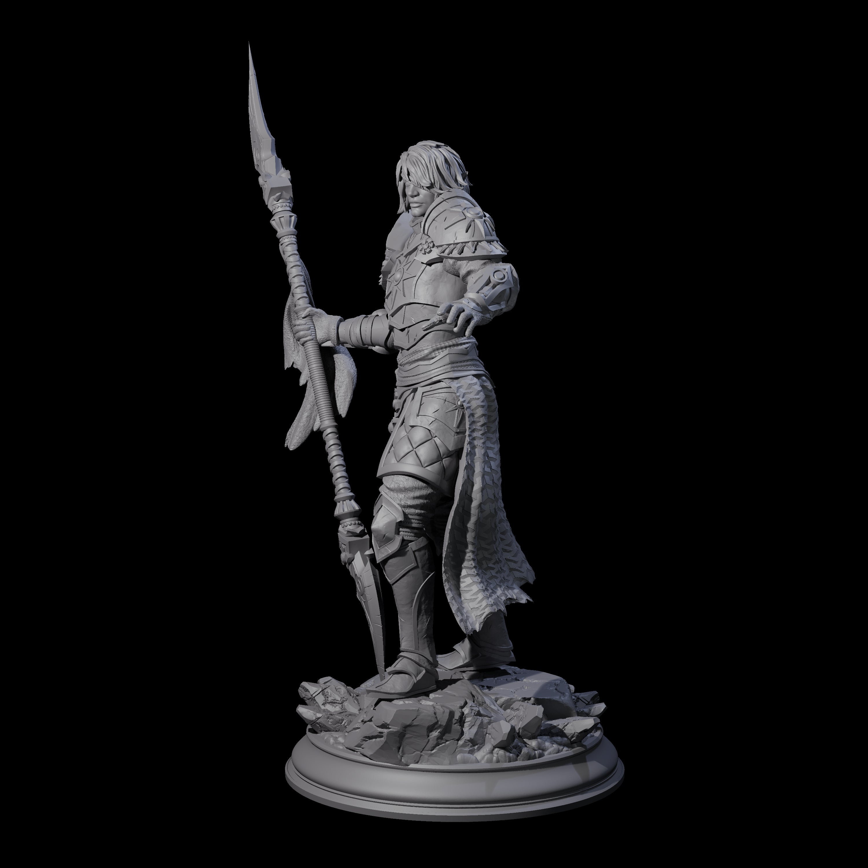 Sandy Mercenary Human Spearman Miniature for Dungeons and Dragons, Pathfinder or other TTRPGs