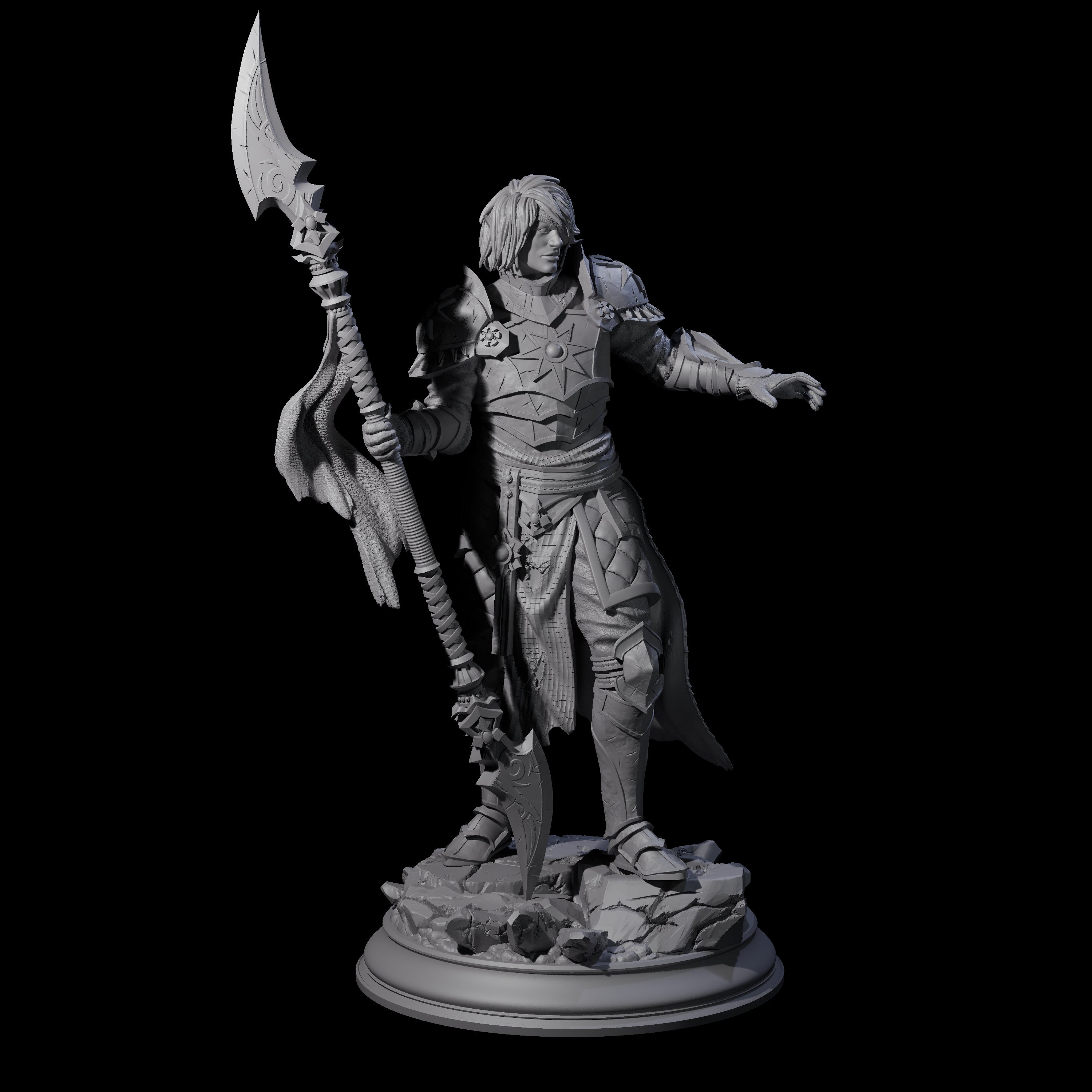 Sandy Mercenary Human Spearman Miniature for Dungeons and Dragons, Pathfinder or other TTRPGs