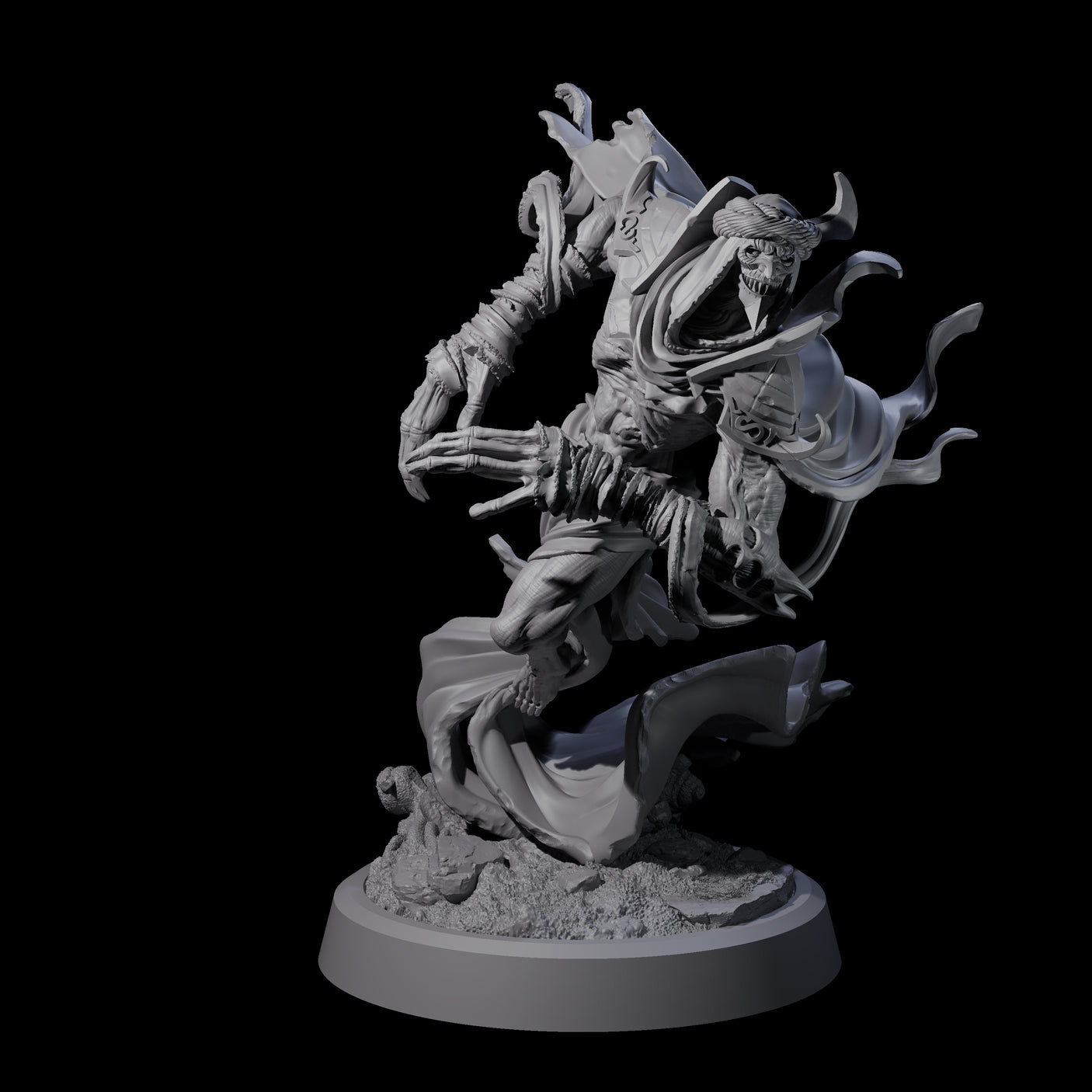 Sandy Wraith Lord A Miniature for Dungeons and Dragons, Pathfinder or other TTRPGs
