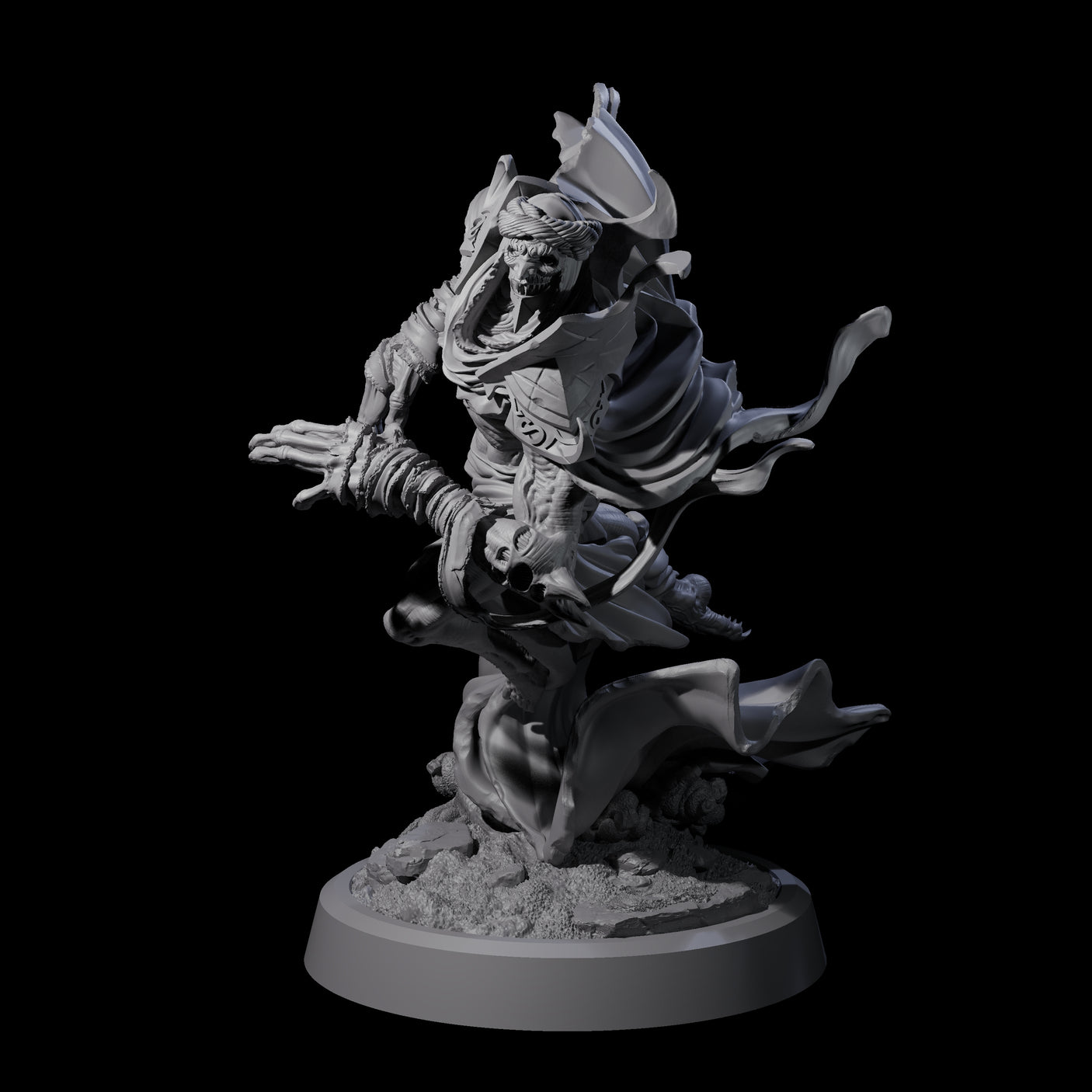 Sandy Wraith Lord A Miniature for Dungeons and Dragons, Pathfinder or other TTRPGs
