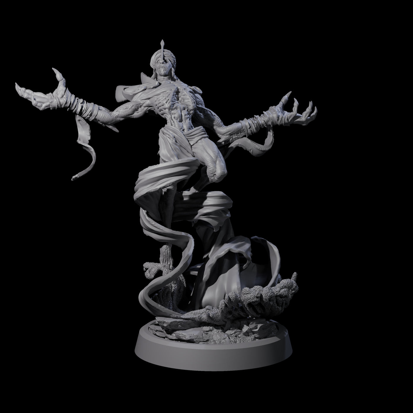 Sandy Wraith Lord C Miniature for Dungeons and Dragons, Pathfinder or other TTRPGs