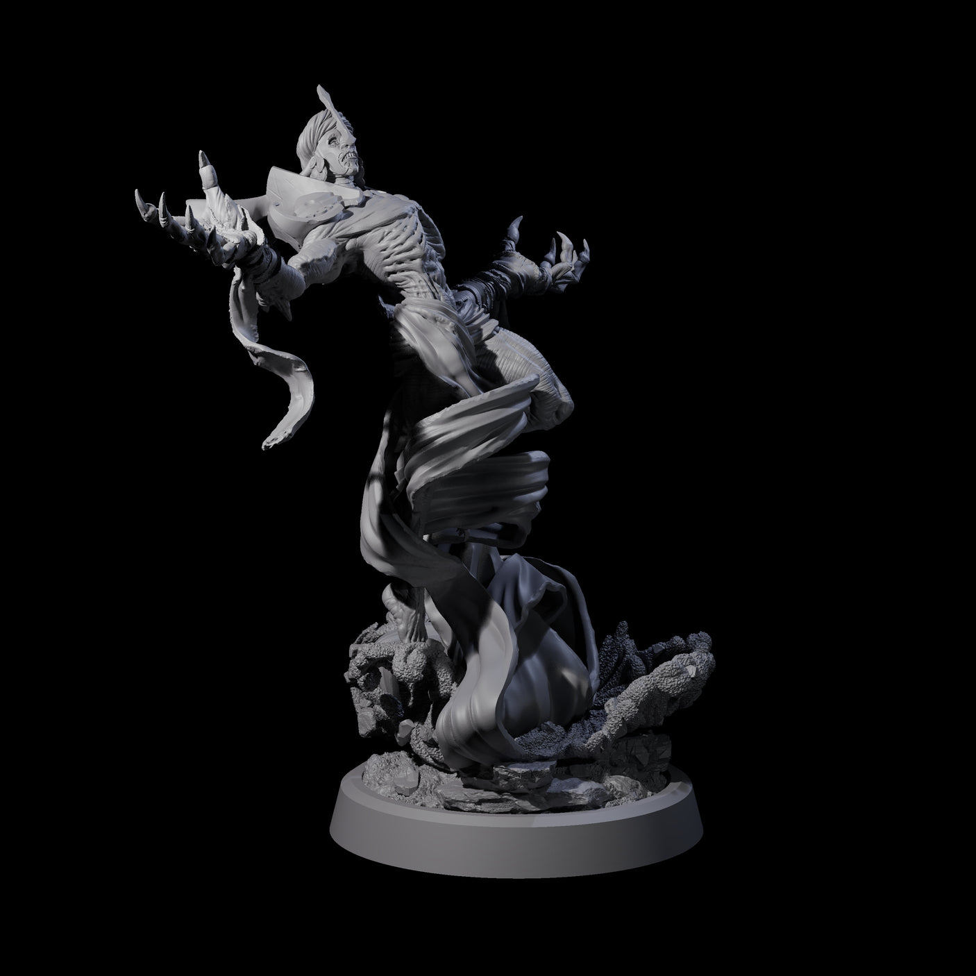 Sandy Wraith Lord C Miniature for Dungeons and Dragons, Pathfinder or other TTRPGs