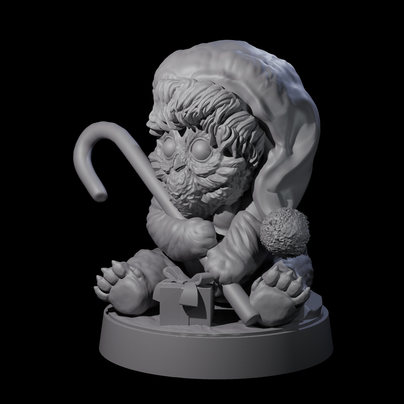 Santas Owlbear Cub Miniature for Dungeons and Dragons, Pathfinder or other TTRPGs