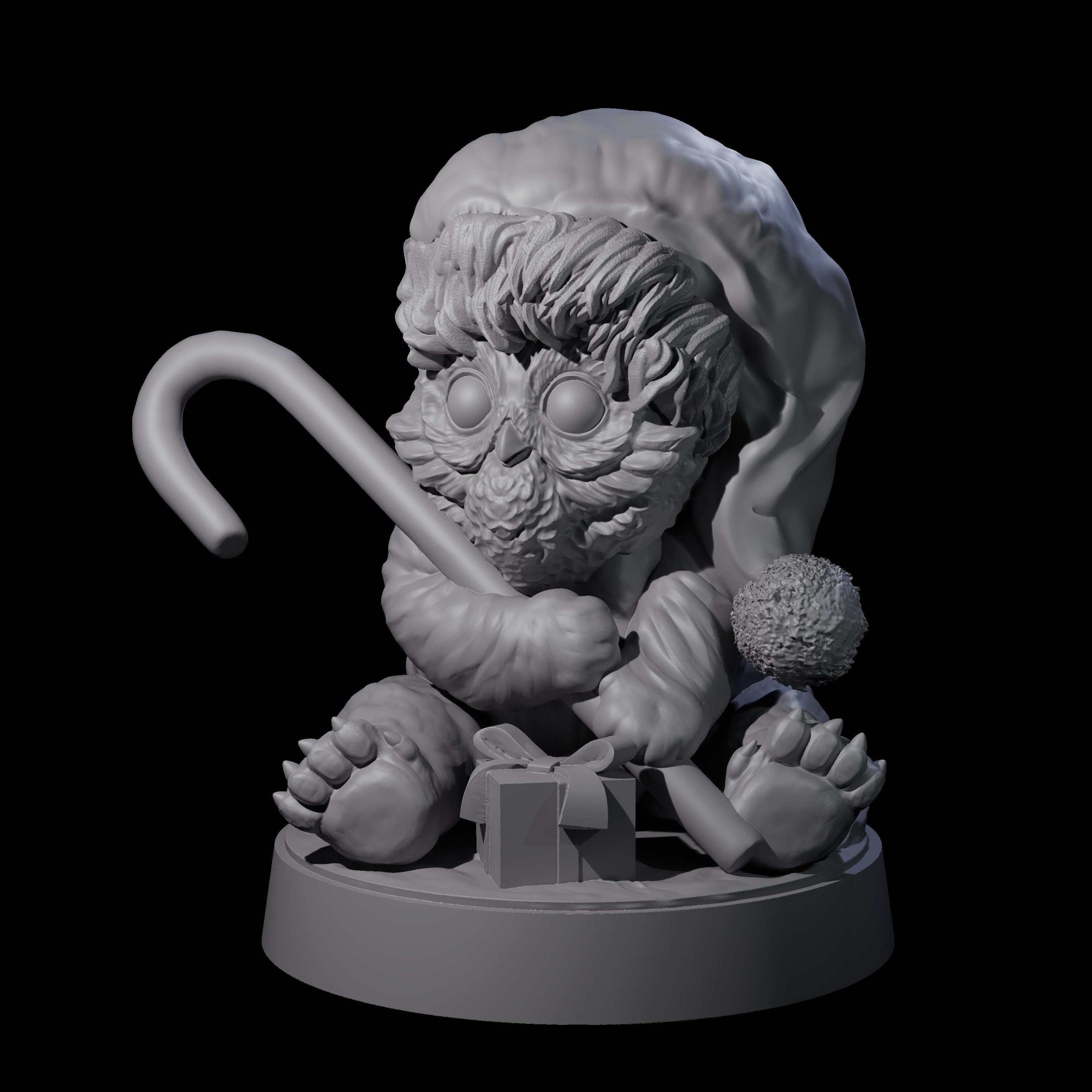 Santas Owlbear Cub Miniature for Dungeons and Dragons, Pathfinder or other TTRPGs